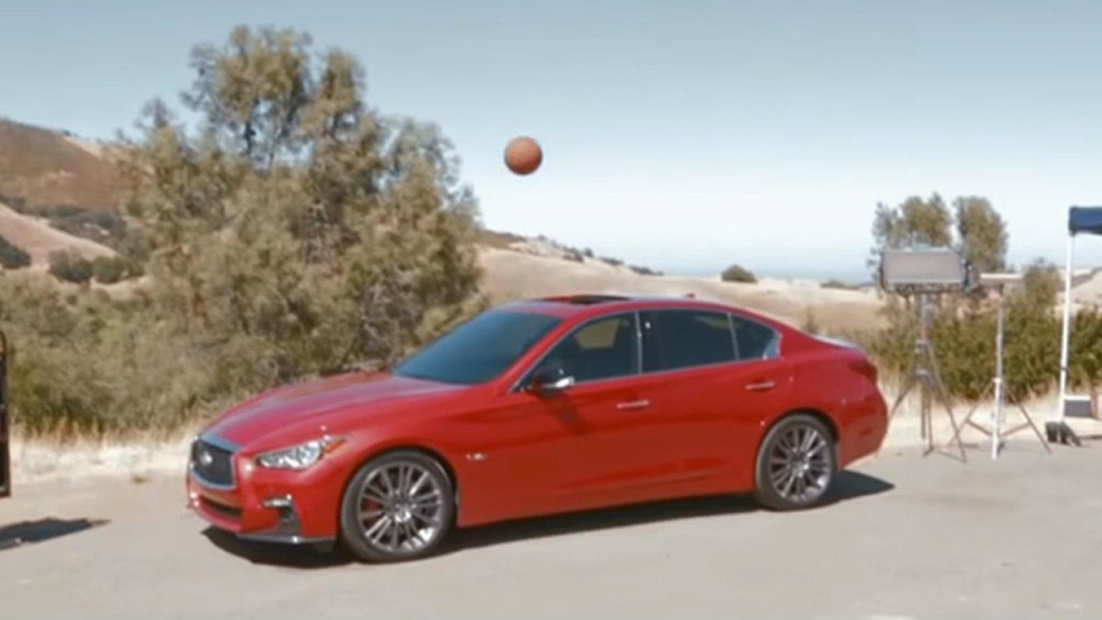 Ο Stephen Curry βάζει τρίποντο στο Infiniti Q50 +VIDEO