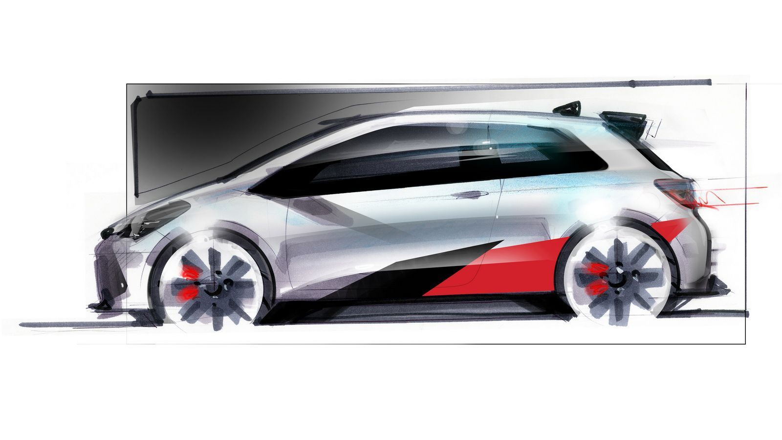 Αυτό είναι το πρώτο επίσημο σκίτσο του... πολεμικού Yaris που θα δούμε σε πολιτική έκδοση και στα χρώματα της αγωνιστικής ομάδας της Toyota στο WRC.