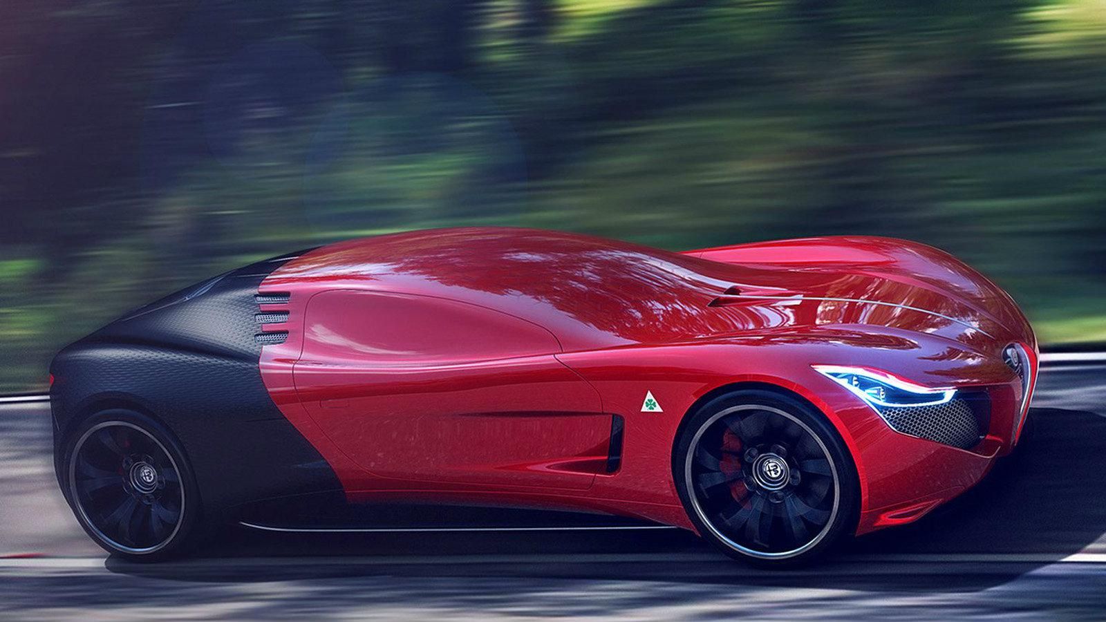 Εκρηκτική αν μη τι άλλο η σχεδιαστική σπουδή για ένα μελλοντικό supercar της Alfa Romeo.