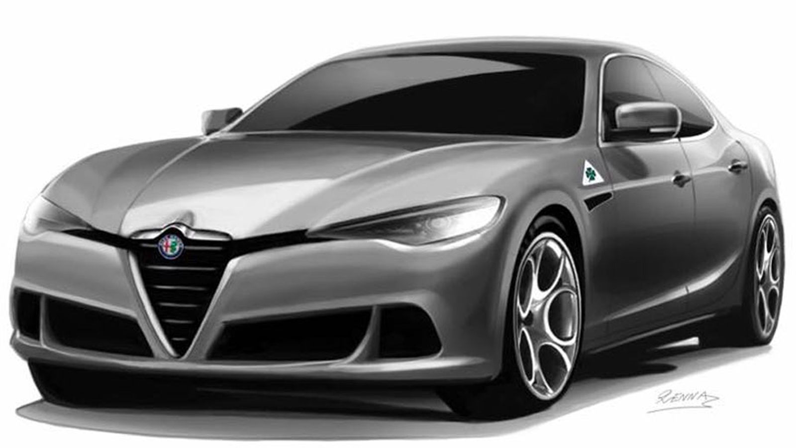 Η Alfa Romeo Alfetta θα ανταγωνιστεί την BMW Σειρά 5. Εδώ τι βλέπουμε σε επεξεργασμένη εικόνα από την RennaDesign.