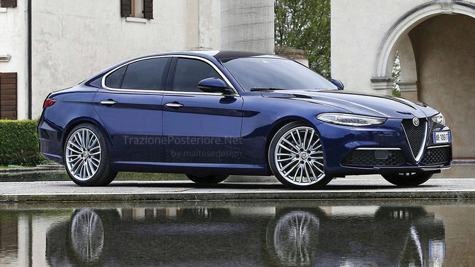 Αυτή η ψηφιακά επεξεργασμένη εικόνα μας δείχνει πώς μπορεί να μοιάζει η νέα μεγαλοπρεπής Alfa Romeo που θα τα βάλει με τον γερμανικό ανταγωνισμό.