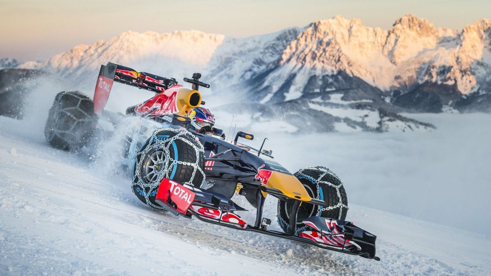 Ακόμα και το μονοθέσιο της F1 χρειάζεται χιονοαλυσίδες...