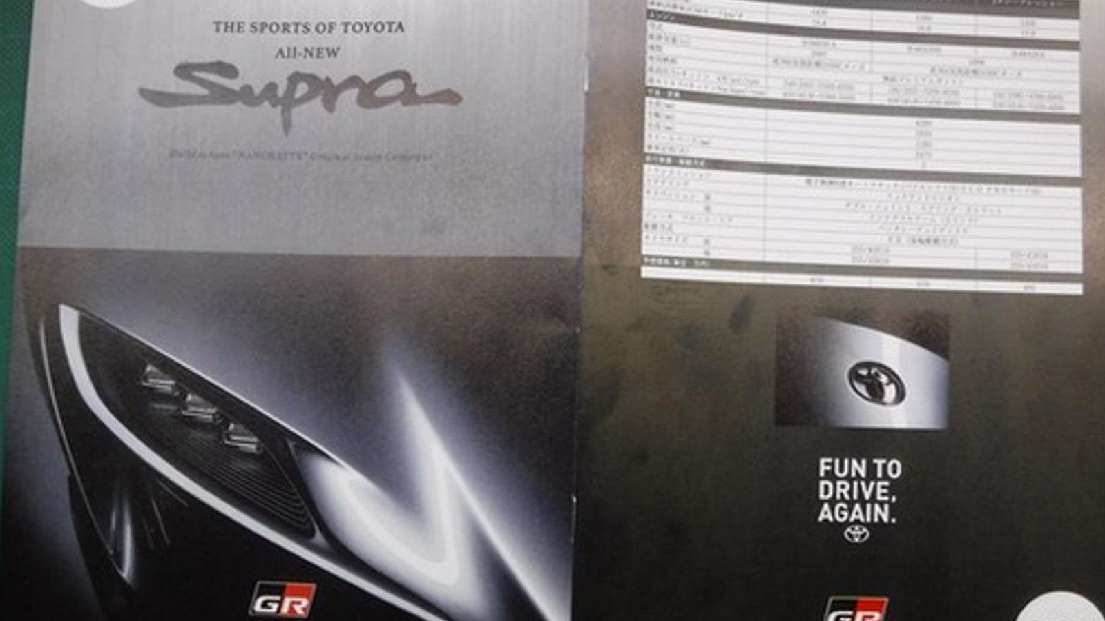 Είναι αυτό το επίσημο φυλλάδιο της νέας Supra;