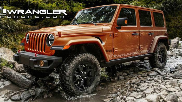 Ψηφιακά επεξεργασμένη εικόνα του νέου Jeep Wrangler κυκλοφόρησε στο διαδίκτυο.