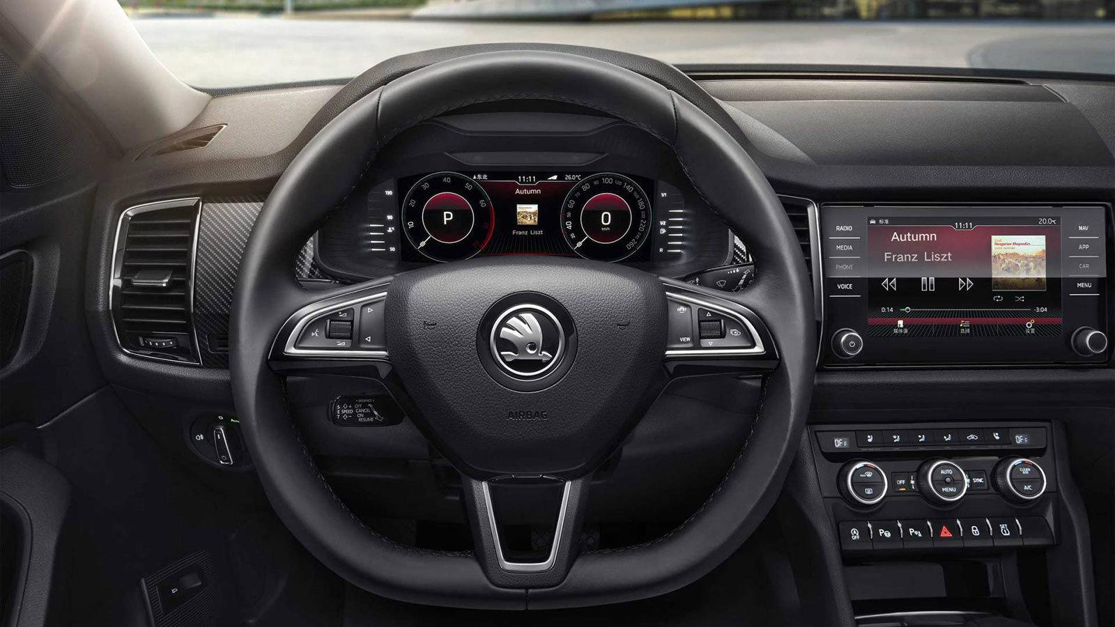 Επίσημες εικόνες που δείχνουν το εσωτερικό του νέου Kodiaq GT έδωσε στη δημοσιότητα η Skoda.