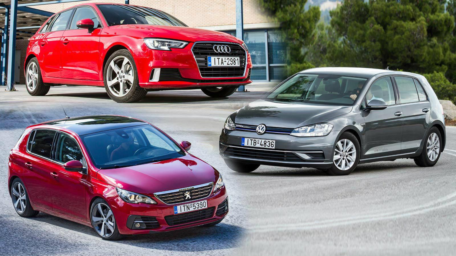 Συγκριτικό: Peugeot 308 vs VW Golf vs Audi A3