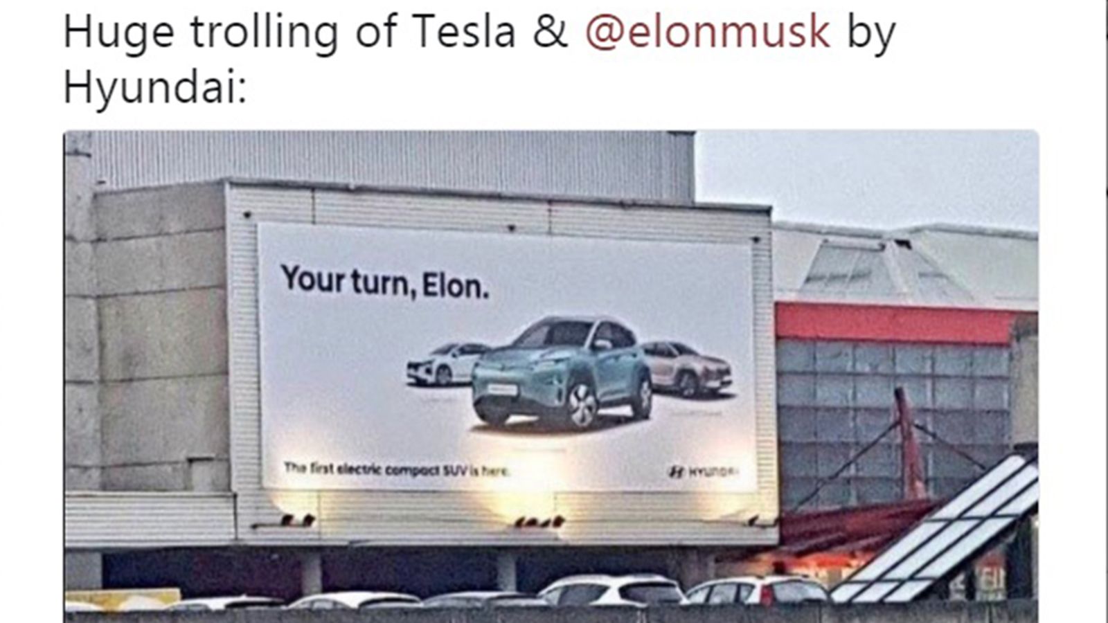 Προκαλεί τον Elon Musk και την Τesla να ακολουθήσουν το παράδειγμα της.