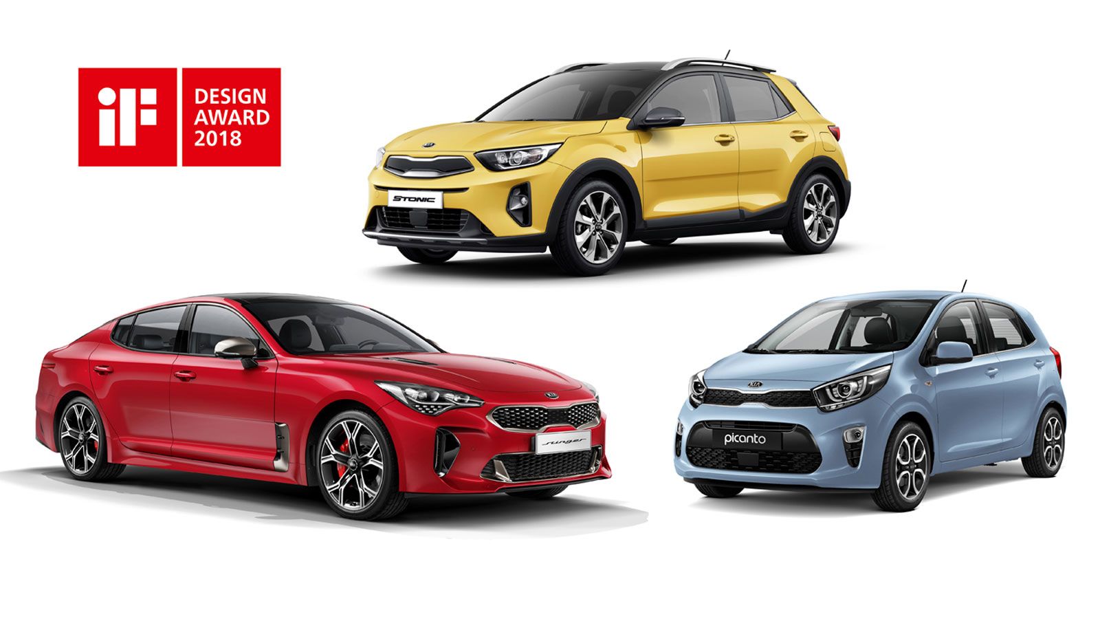 Τα Kia Stinger, Stonic και Picanto έλαβαν από μία διάκριση στα βραβεία σχεδίασης iF 2018.