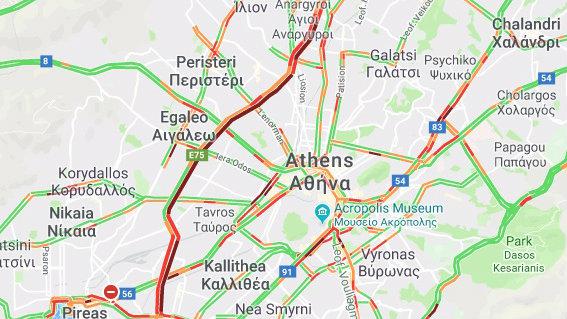 Τροχαίο στο «ποτάμι» - «Κόλαση» η άνοδος του Κηφισού
