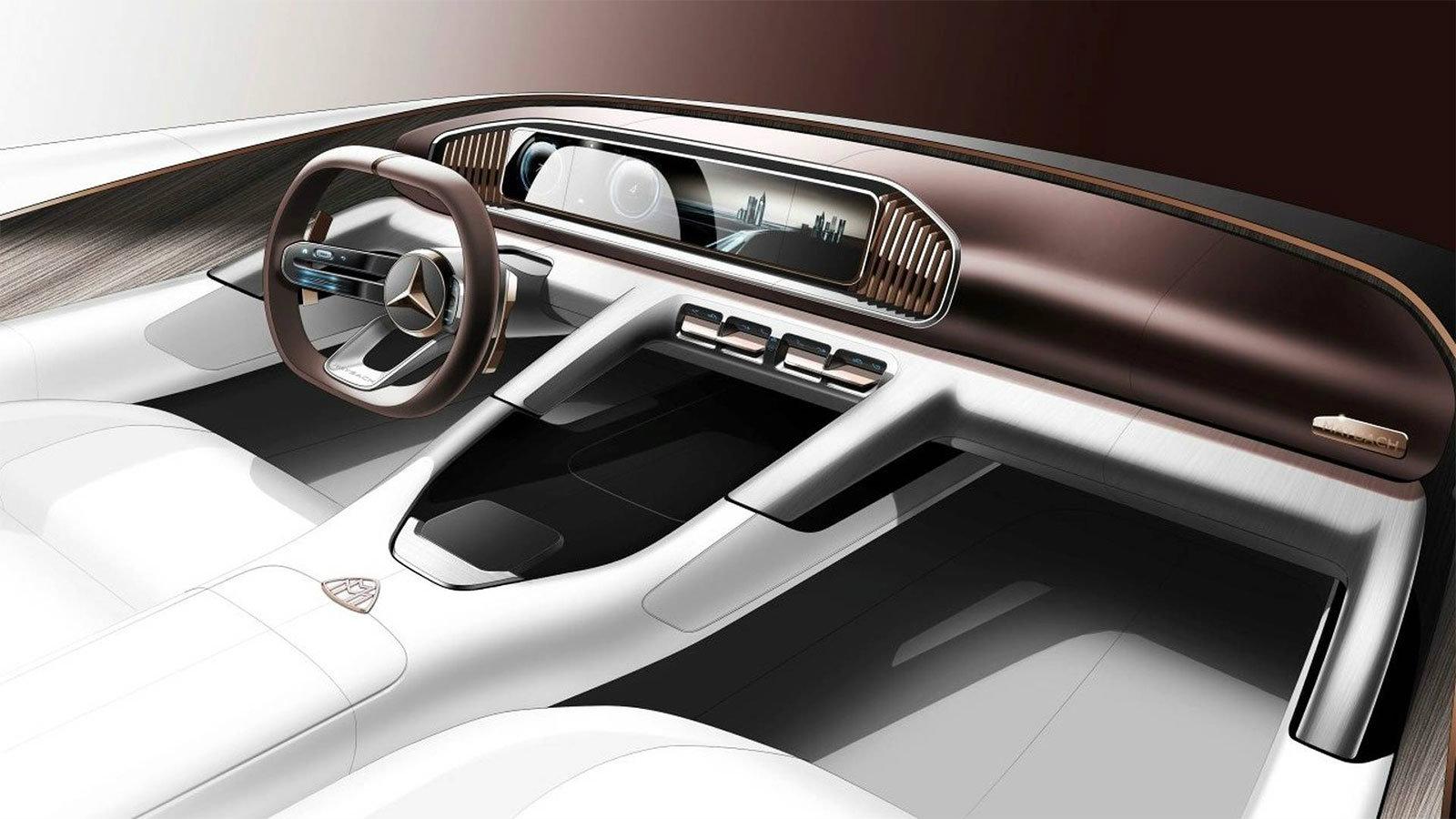 H teaser εικόνα του εσωτερικού του concept Vision Mercedes-Maybach Ultimate Luxury.