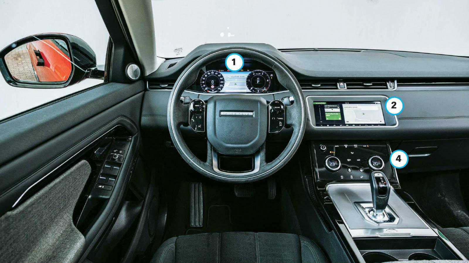 1 Ψηφιακά στρογγυλά όργανα Οθόνη 12,3 ιντσών για τις ενδείξεις ταχύτητας, στροφόμετρου, πλοήγησης, υπολογιστή ταξιδιού και infotainment. 2 Navigation 