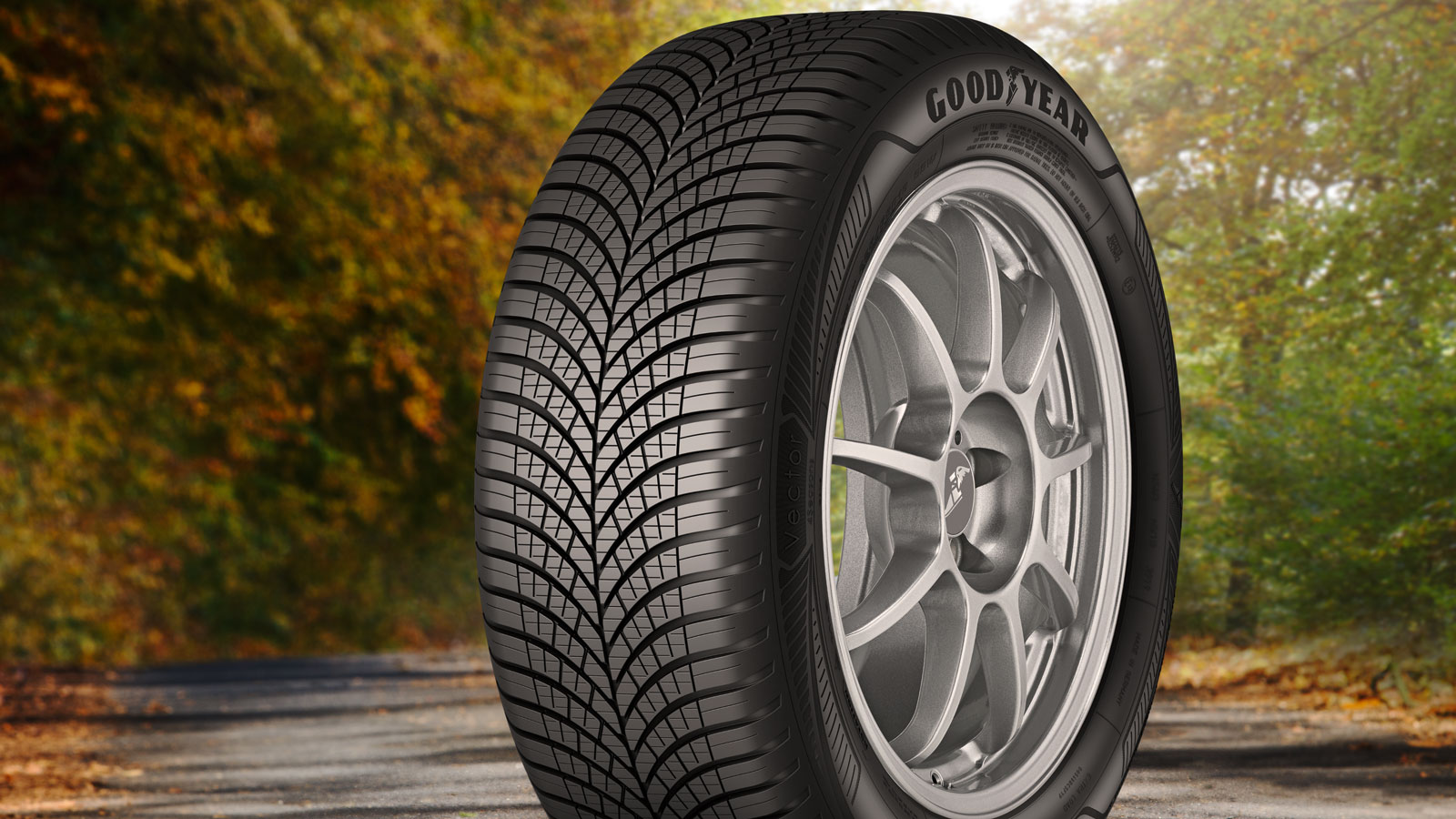 Ο σχεδιασμός των Vector 4 Seasons Gen-3 με τις μεγάλες και βαθιές εγκοπές και τις υδροδυναμικές αυλακώσεις, και η τεχνολογία Aqua Control της Goodyear