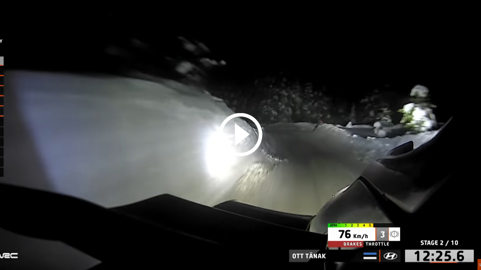 Hyundai i20 WRC πηγαίνει χωρίς αύριο στο χιόνι με σκοτάδι [video]