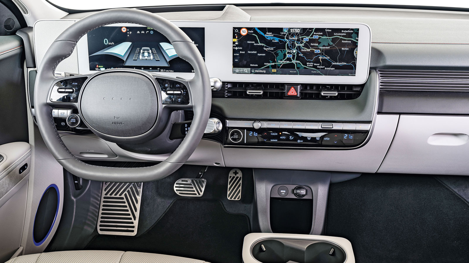 Με τρισδιάστατη απεικόνιση πληροφοριών η μεγάλη οθόνη του οδηγού στο Ioniq 5