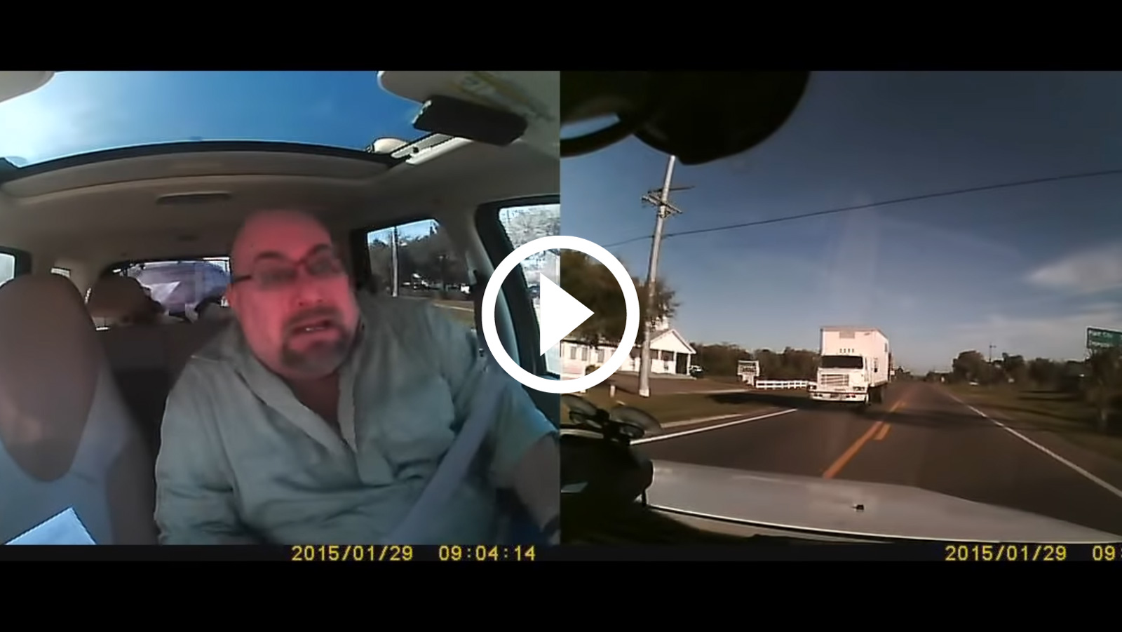 Τράκαρε με φορτηγό και τον έσωσε η ζώνη! [video]