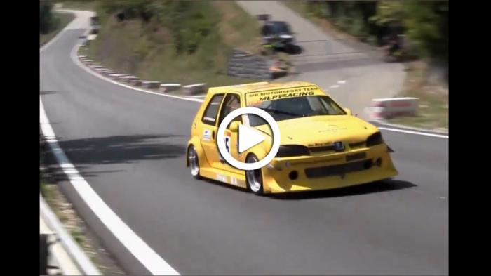 Πριόνι Peugeot 106 GTi 800 κιλών, βαράει 10αρες ! [video]