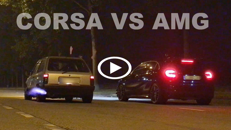 AMG A45 δεκάδων χιλιάδων ευρώ ρεζιλεύτηκε από Corsa [video]