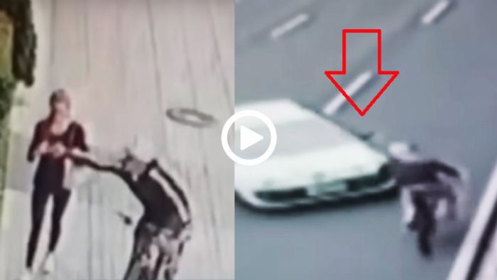 Οδηγός-Τιμωρός παίρνει αμπάριζα κλεφτρόνι [video]