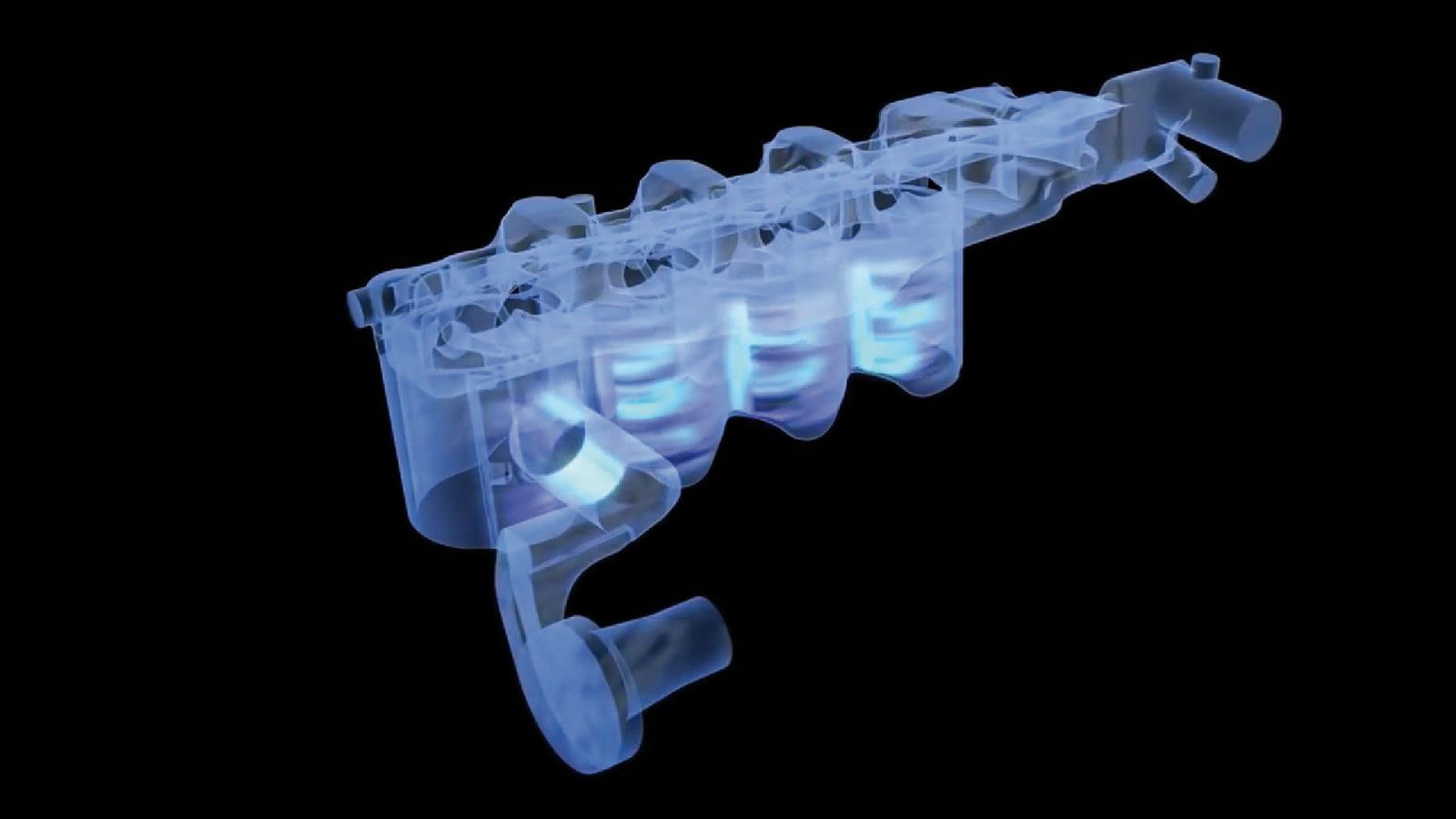 Η υγρόψυκτη ενσωματωμένη πολλαπλή εξαγωγής στην κυλινδροκεφαλή.

