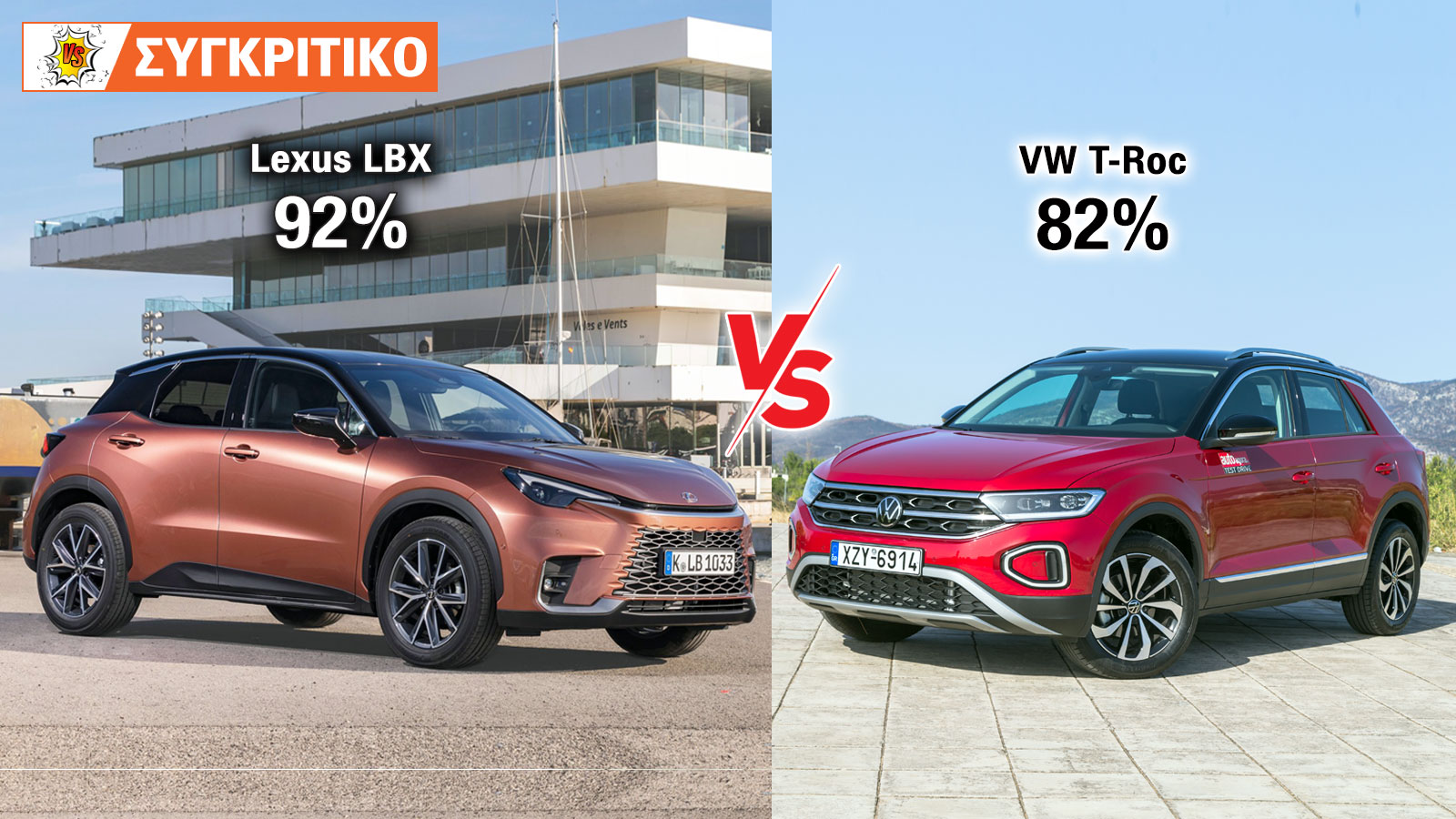 Lexus LBX 136 PS VS VW T-Roc 150 PS 