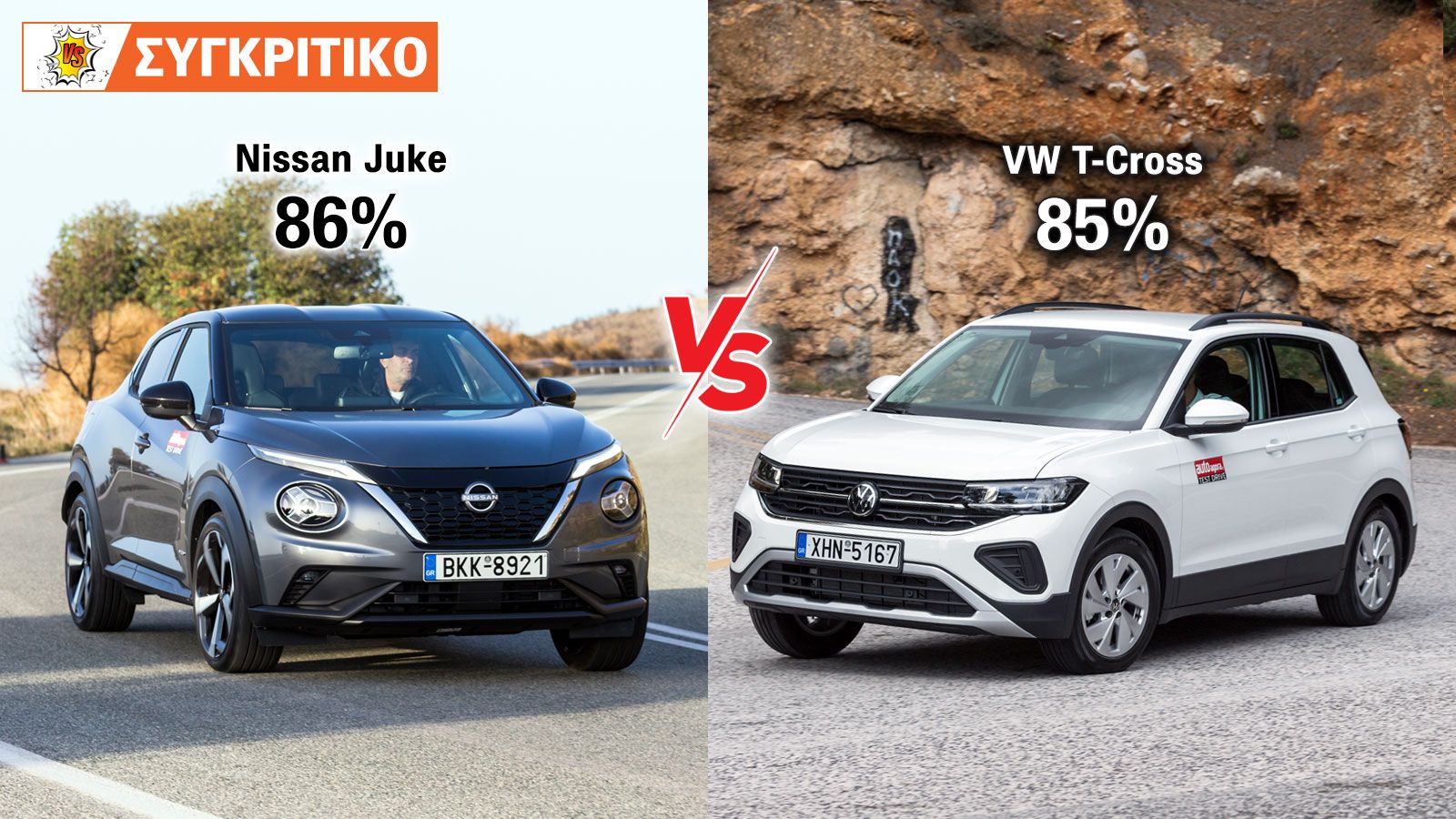 Nissan Juke Hybrid 145 PS VS VW T-Cross 116 PS