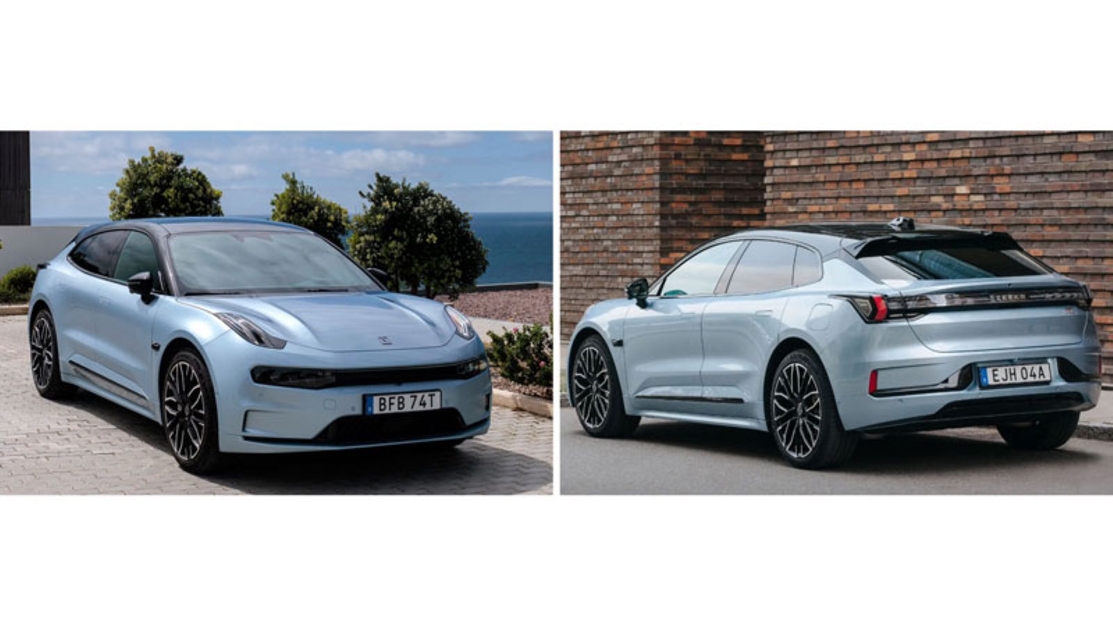 Το Zeekr 001 από την εμπρός και πίσω πλευρά