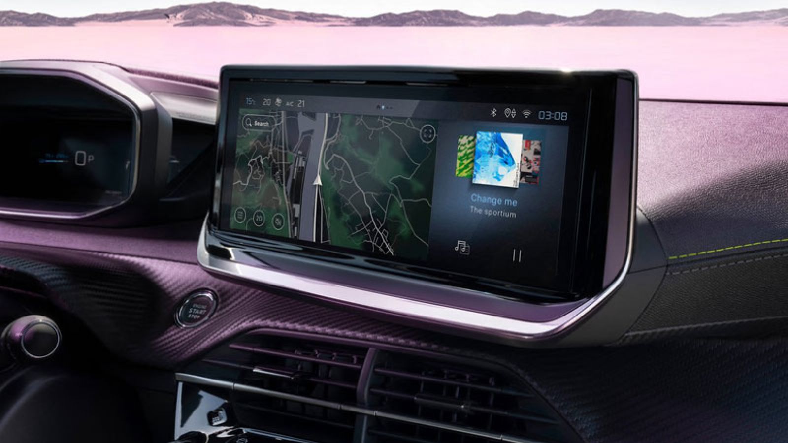 Η οθόνη αφής του infotainment στο Peugeot 2008 Hybrid