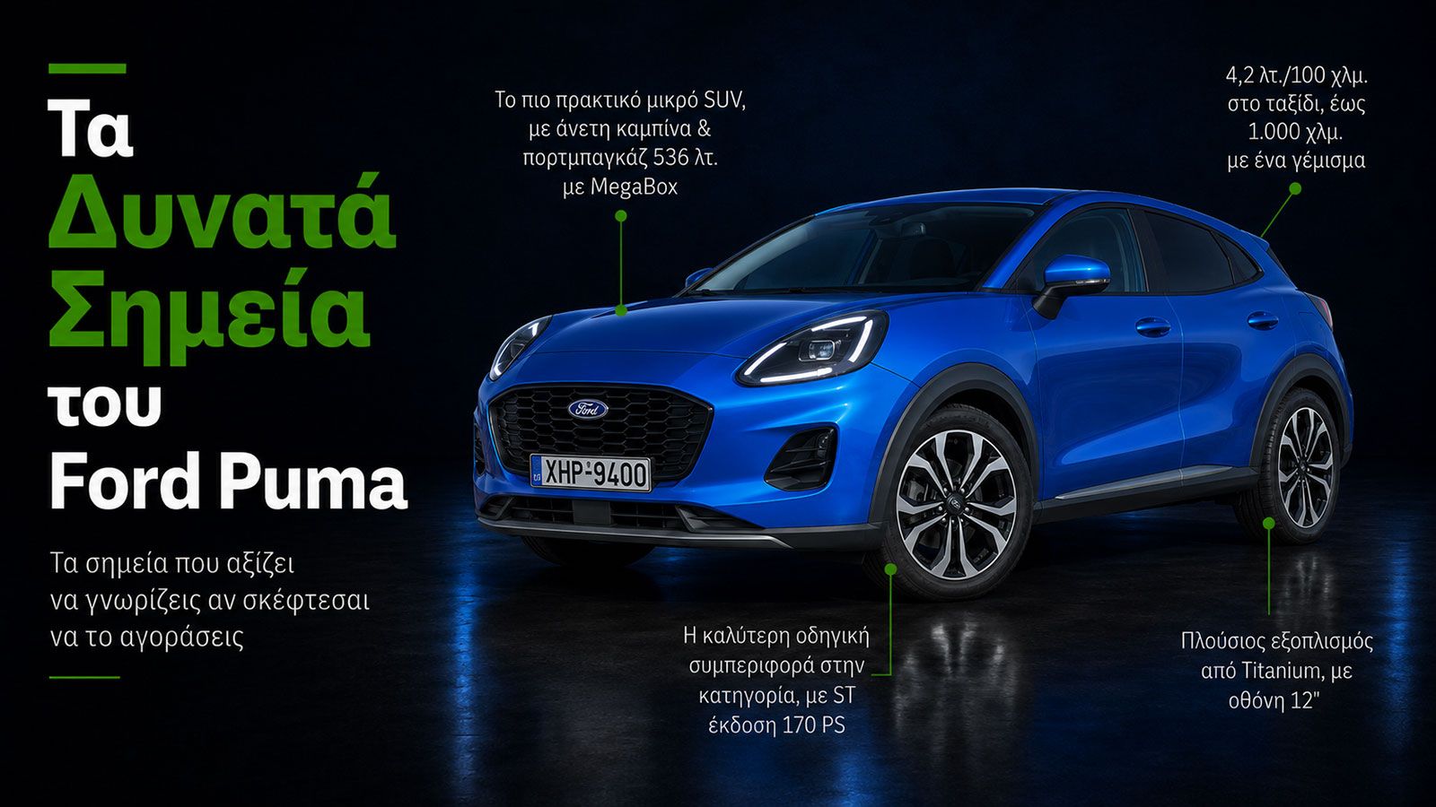 Τα δυνατά σημεία του Ford Puma: Χώροι, Κατανάλωση, Εξοπλισμός