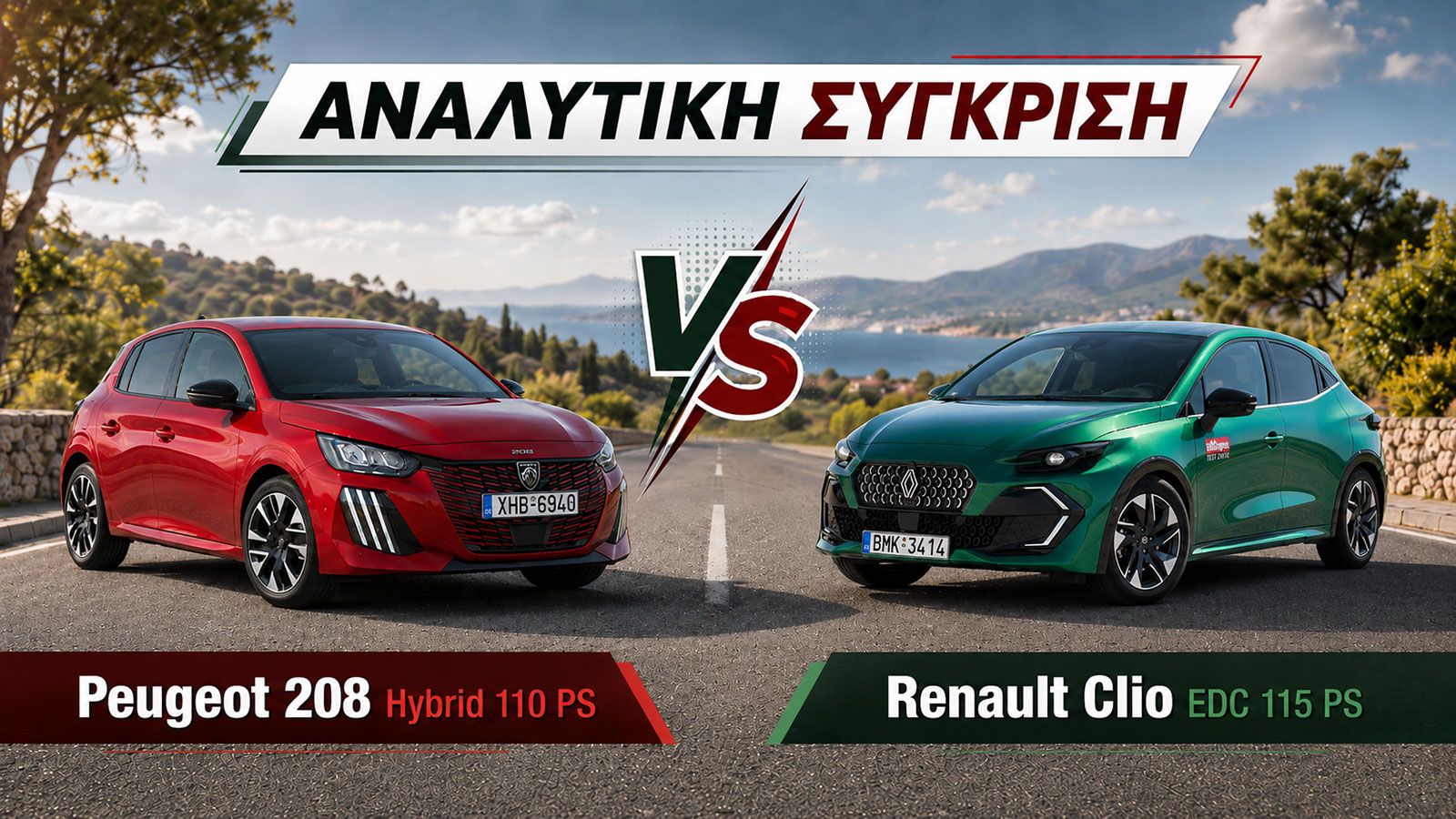Συγκριτικό: Peugeot 208 Hybrid 110 PS VS Renault Clio EDC 115 PS