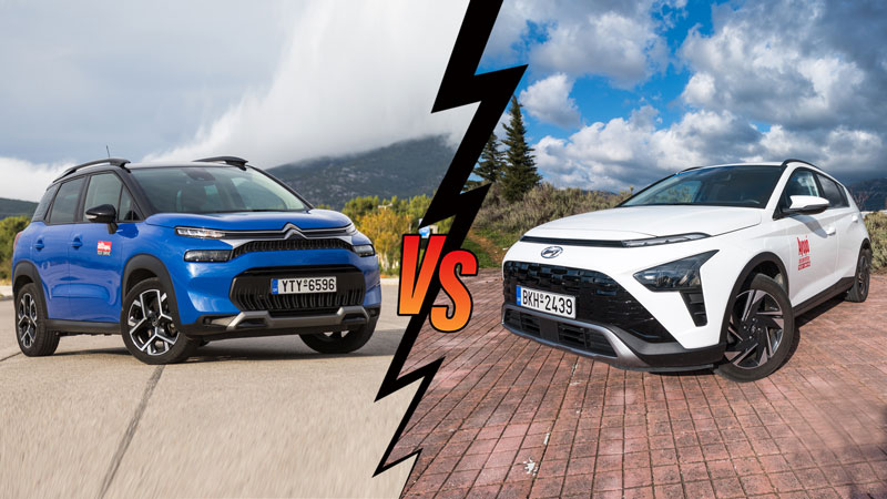 Citroen C3 Aircross 110ps VS Hyundai Bayon 100ps Συγκριτικό