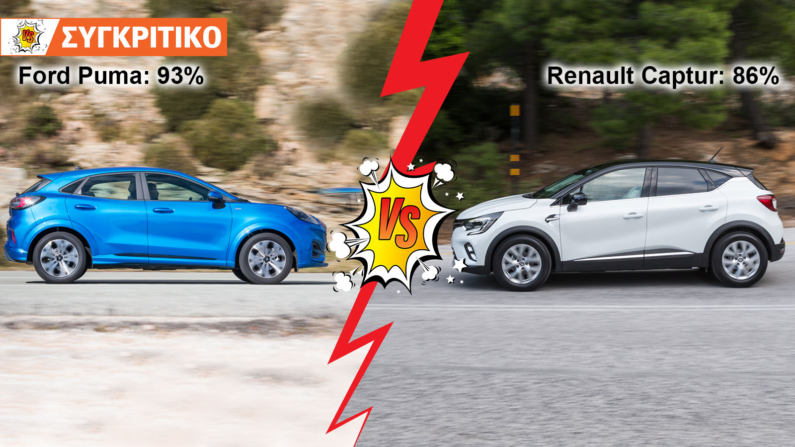 Ford Puma VS Renault Captur 91ps Συγκριτικό