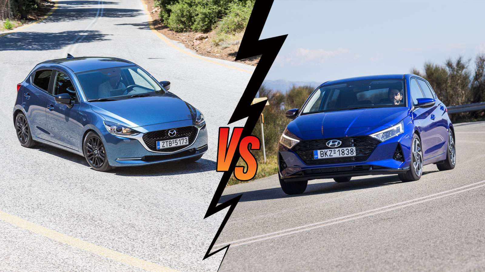 Mazda 2 90ps VS Hyundai i20 100ps Συγκριτικό