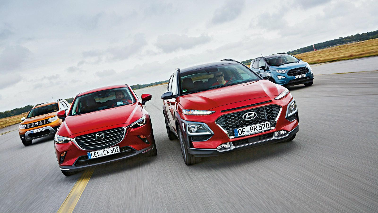 Hyundai Kona vs Mazda CX-3 vs Ford EcoSport vs Dacia Duster