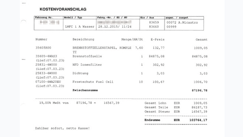 Απίστευτο: Η Hyundai ζητάει 104.000 ευρώ για αλλαγή κυψελών υδρογόνου