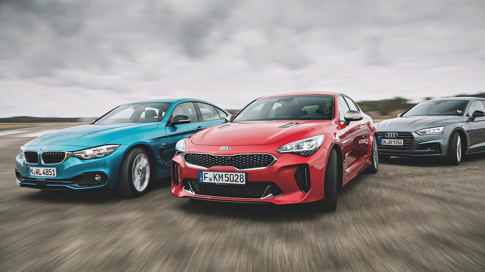 BMW 430i vs Kia Stinger 2.0 vs Audi A5 2.0 TFSI