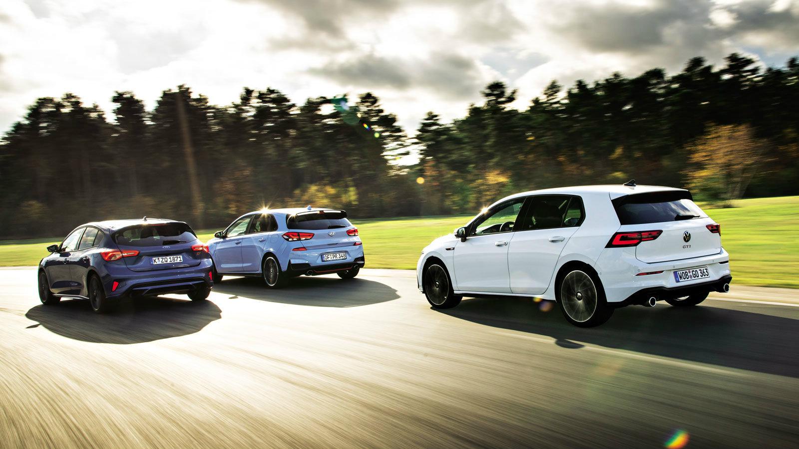 Ford Focus ST vs Hyundai i30 N vs VW Golf GTI