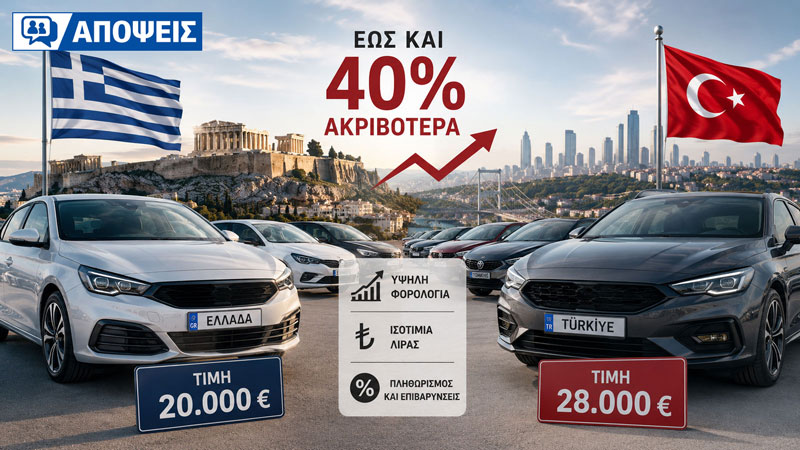 Αυτοκίνητα στην Τουρκία: Γιατί είναι έως 40% ακριβότερα από ότι στην Ελλάδα;