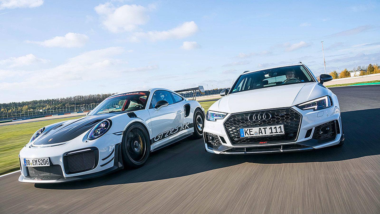 Porsche 911 GT2 RS MR Manthey vs Audi ABT RS 4+