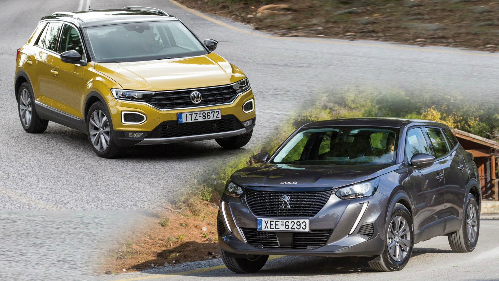 Peugeot 2008 vs VW T-Roc: Ποιο είναι το καλύτερο;