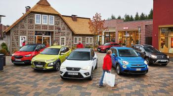 Seat Arona vs Hyundai Kona vs Opel Crossland X vs Mazda CX-3 vs Fiat 500X vs Dacia Duster