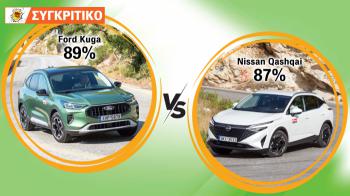 Ford Kuga 180 PS VS Nissan Qashqai 190 PS Υβριδικά