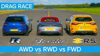 Renault Sport Megane Trophy vs VW Golf R vs Porsche Boxster GTS