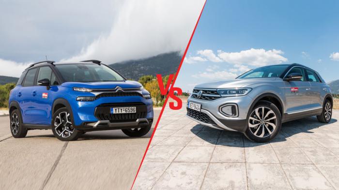 VW T-Roc 110ps VS Citroen C3 Aircross 110ps Συγκριτικό