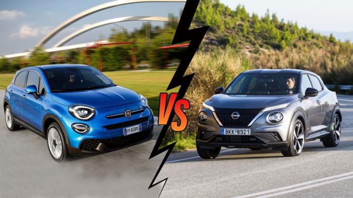 Fiat 500X 120ps VS Nissan Juke 114ps Συγκριτικό