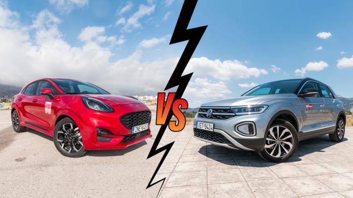 Ford Puma VS Vw T-roc 110ps Συγκριτικό