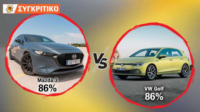 Mazda 3 VS Volkswagen Golf Συγκριτικό