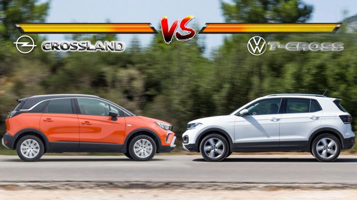 OPEL CROSSLAND VS VOLKSWAGEN T-CROSS Συγκριτικό