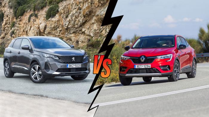 Peugeot 3008 Automatic 130ps VS Renault Arkana Automatic 140ps Συγκριτικό