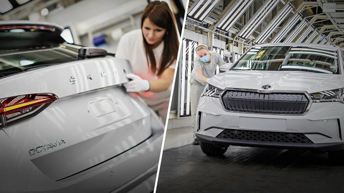 Το Skoda Enyaq στην ίδια γραμμή παραγωγής με Οctavia και Karoq