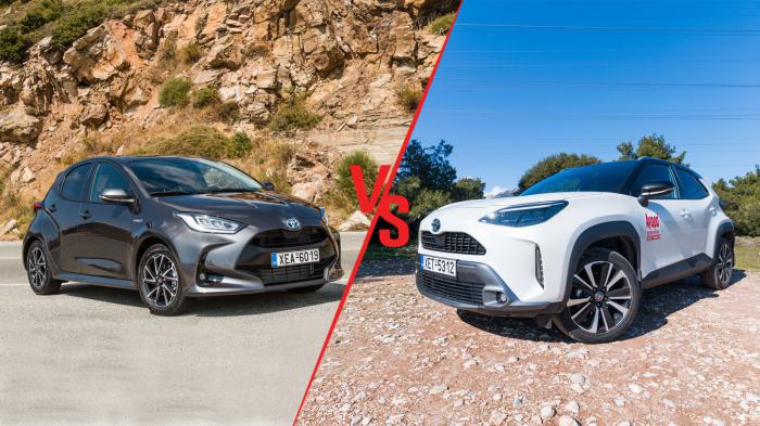 Toyota Yaris Hybrid 116ps VS Toyota Yaris Cross Συγκριτικό